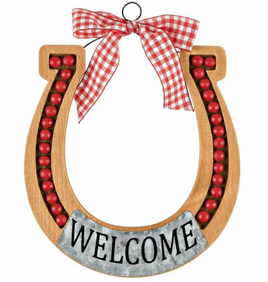 The Pioneer Woman Wooden Beaded Horseshoe Summer Wall Sign Decor
