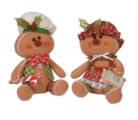 
              Set of 2- Plush Gingerbread Sitter
            