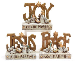 Decor Nativity Message Signs- Set of 3