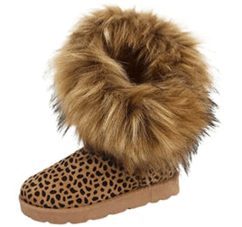 Bamboo Frozen-01 Women Mid Calf Boot Suede Faux Fur