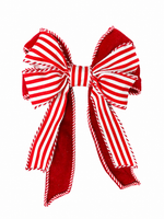 
              Red & White Candy Cane Clip Bow
            