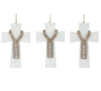 
              Set of 3- Embossed Tin Cross Ornaments
            