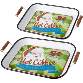 19" Hot Coffee Metal Serving Tray