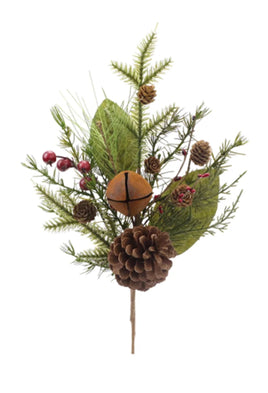 16IN Plastic Pine With Jingle Bell