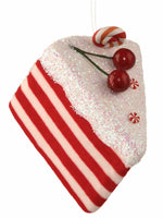 
              7.5" Peppermint Cake Slice Ornament
            