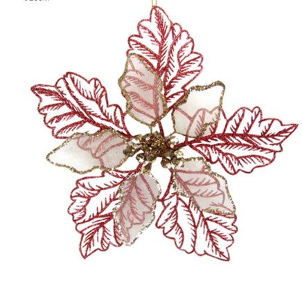 Dark Pink Poinsettia Clip Ornament