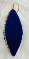 
              Jeweled Blue Velvet with Gold Stones and Gems Ornament
            