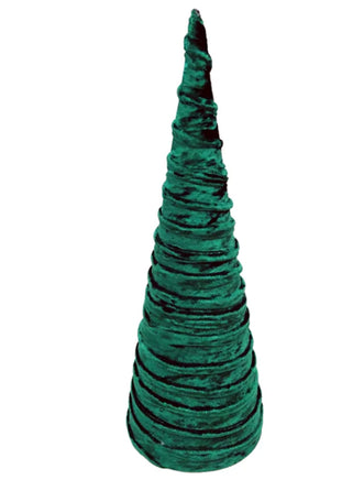 18" Green or Burgundy Velvet Cone Tree