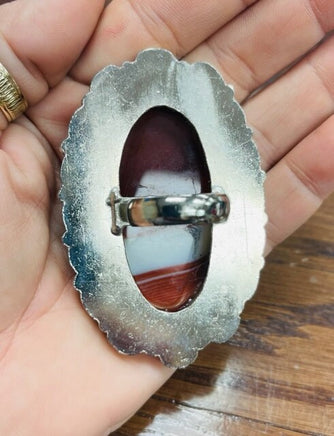 Gorgeous Agate Ring - German Silver