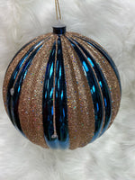 
              200MM Shiny Dark Blue/Sand Gold/Silver Stripe Ball
            