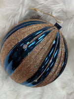 
              200MM Shiny Dark Blue/Sand Gold/Silver Stripe Ball
            