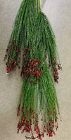 
              33 Inch Glittered Needle Pine Spray - Green/Red
            