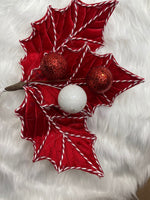 
              15" Velvet Peppermint Large Holly Pick- (Sold in Set of 2)
            