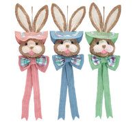 
              35" Burlap & Fabric Hanging Bunny Heads
            