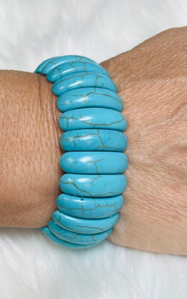 Blue Turquoise look stretch bracelet