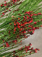 
              33 Inch Glittered Needle Pine Spray - Green/Red
            