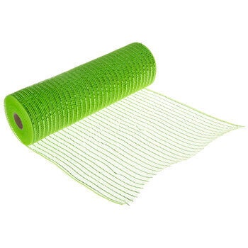 Metallic Lime Green Deco Mesh Ribbon