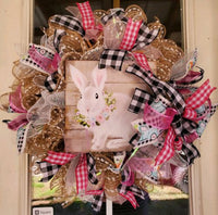 
              Floral Bunny Wreath Sign
            