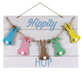 Hippity HOP Sign with Bunny Accents