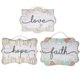 Love, Hope, and Faith Signs