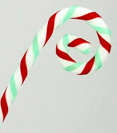 29" Velvet Candy Cane Spray: Red/Mint/Wht