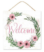 
              10" Welcome Floral Wreath Sign
            