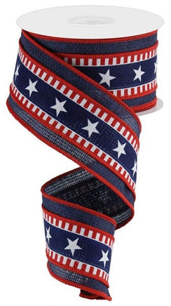 2.5" Red White and Blue Ribbon