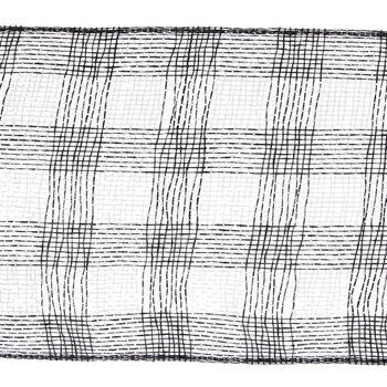 Black & White Plaid Mesh - 10" x 6 yards