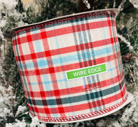 
              4" Wired Red, Green, Blue and White Plaid
            