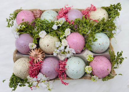 Gorgeous Display of Fake Speckled Easter Eggs