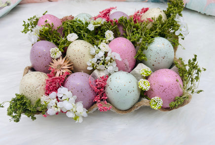 Gorgeous Display of Fake Speckled Easter Eggs