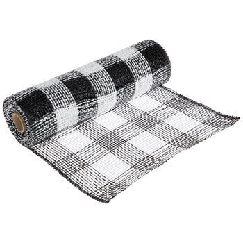 Black & White Plaid Mesh - 10" x 6 yards