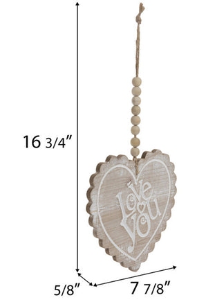 Love You Heart Wood Wall Decor