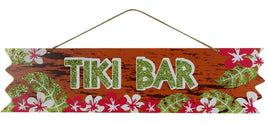 TIKI BAR- Glittery Wooden Luau Sign