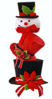 
              18" Felt Stack Hat Snowman w/Poinsettia
            