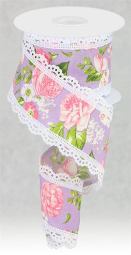 Floral W/Lace Ribbon- 2.5"X10yd