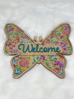 
              WELCOME Wood Butterfly Decor
            