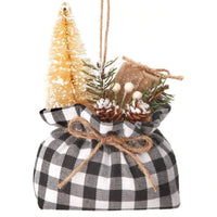 
              7" Deco Country Check Package Sack Ornament
            