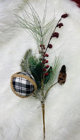 Snow Pine Buffalo Black Plaid Spray 22" Sold Qty 1