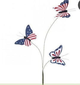 Paper Patriotic Butterfly Spray- 15.25"