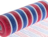 
              10" Red, White & Blue Striped Deco Mesh
            