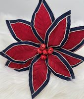 
              24" Felt w/Trim Edge Poinsettia Stem- Red/Blue
            