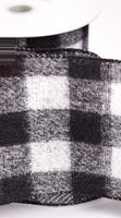 
              Brushed Buffalo Plaid/Black/White Ribbon-4"X13.3yd
            