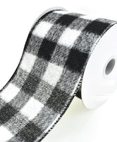 
              Brushed Buffalo Plaid/Black/White Ribbon-4"X13.3yd
            