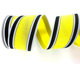 Yellow/Black Stripe Ribbon-2.5"X5yd