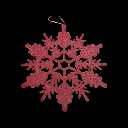 12" Flocked Snowflake Ornament