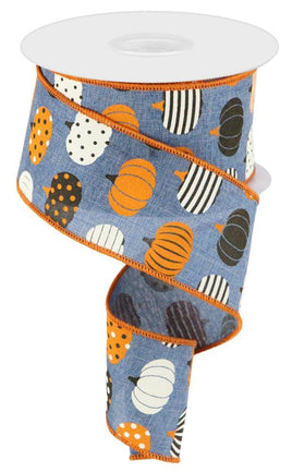 Patterned Pumpkins Ribbon- 2.5"X10yd