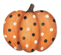 
              Metal/Embossed Polka Dot Pumpkin Sign
            