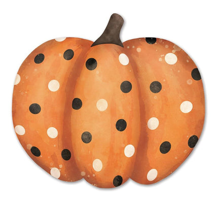 Metal/Embossed Polka Dot Pumpkin Sign