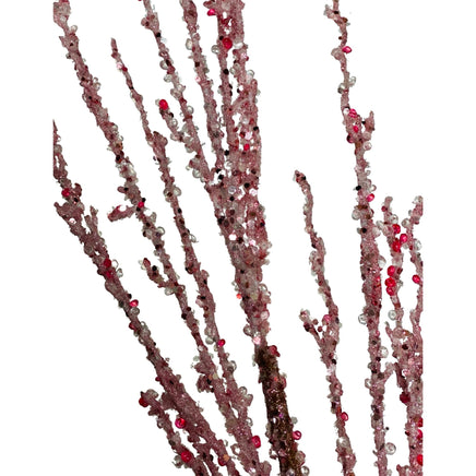 37" Sequin Glitter Ice Twig Spray- Pink